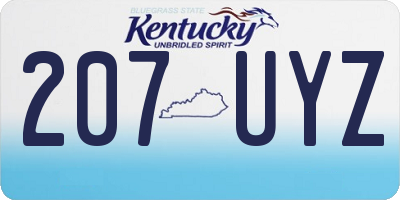 KY license plate 207UYZ