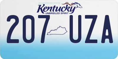 KY license plate 207UZA