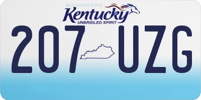 KY license plate 207UZG