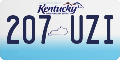 KY license plate 207UZI
