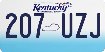 KY license plate 207UZJ