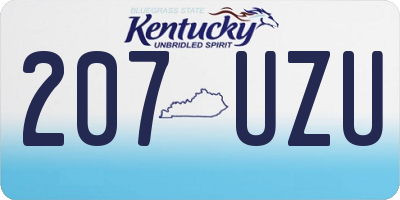 KY license plate 207UZU