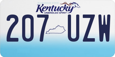 KY license plate 207UZW