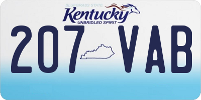 KY license plate 207VAB