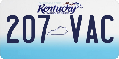 KY license plate 207VAC