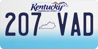 KY license plate 207VAD