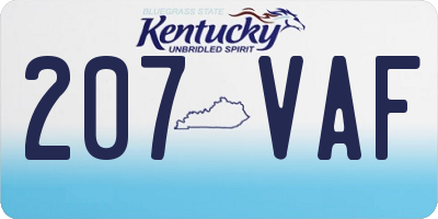 KY license plate 207VAF
