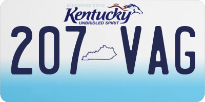 KY license plate 207VAG