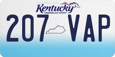 KY license plate 207VAP