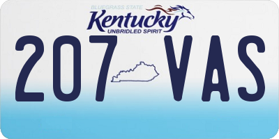 KY license plate 207VAS
