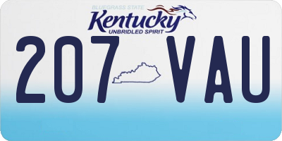 KY license plate 207VAU