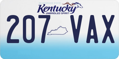 KY license plate 207VAX