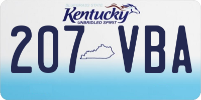 KY license plate 207VBA