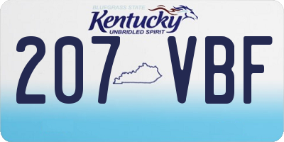 KY license plate 207VBF