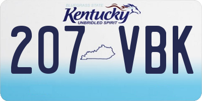 KY license plate 207VBK