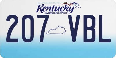 KY license plate 207VBL