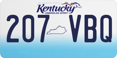 KY license plate 207VBQ