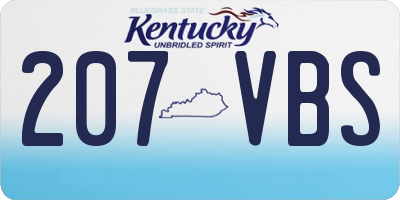 KY license plate 207VBS