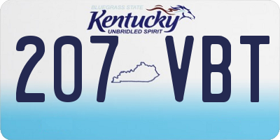 KY license plate 207VBT