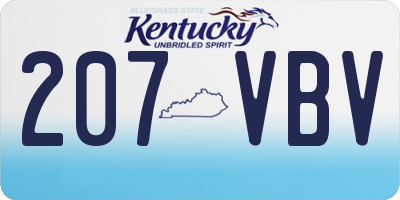 KY license plate 207VBV