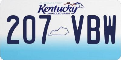 KY license plate 207VBW