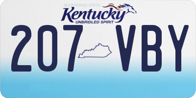 KY license plate 207VBY