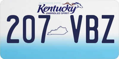 KY license plate 207VBZ