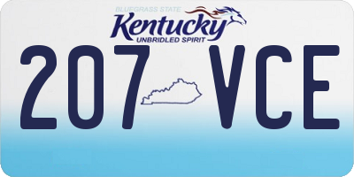 KY license plate 207VCE