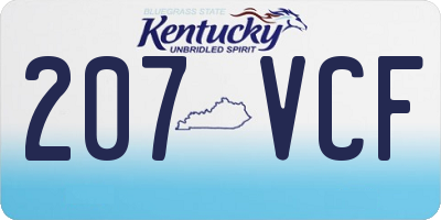 KY license plate 207VCF