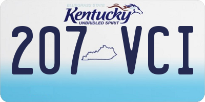 KY license plate 207VCI