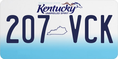 KY license plate 207VCK