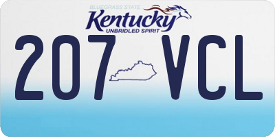 KY license plate 207VCL