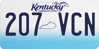 KY license plate 207VCN