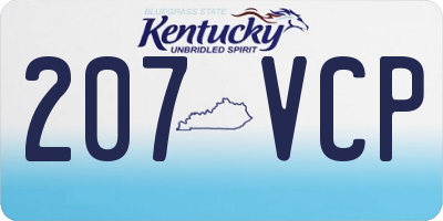 KY license plate 207VCP