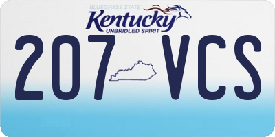 KY license plate 207VCS