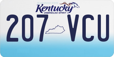 KY license plate 207VCU