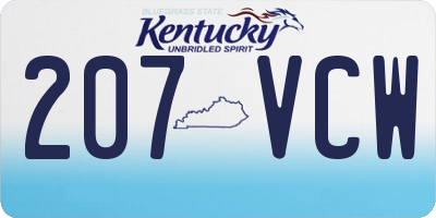 KY license plate 207VCW