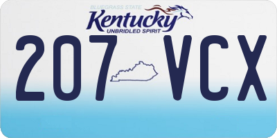 KY license plate 207VCX