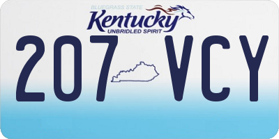 KY license plate 207VCY