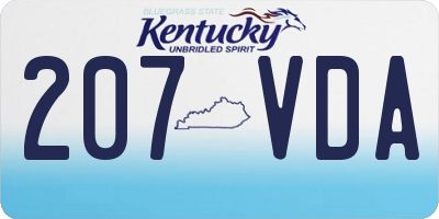 KY license plate 207VDA