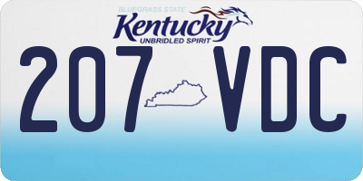 KY license plate 207VDC