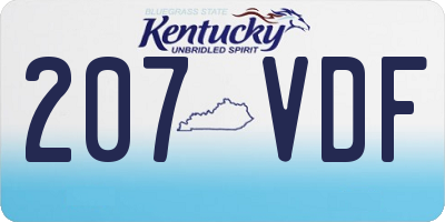 KY license plate 207VDF