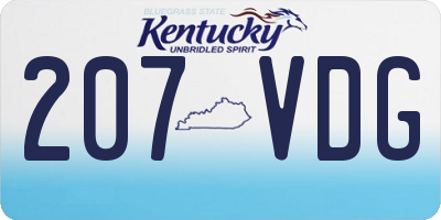 KY license plate 207VDG