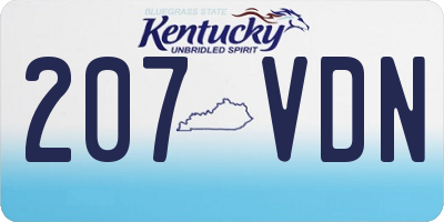 KY license plate 207VDN