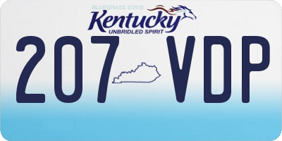 KY license plate 207VDP