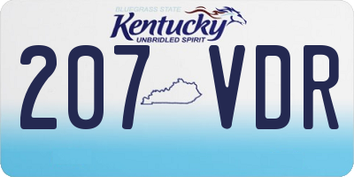 KY license plate 207VDR
