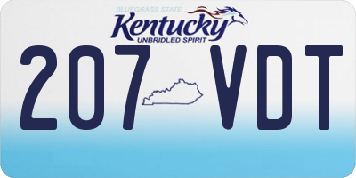 KY license plate 207VDT