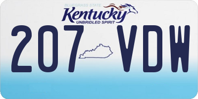 KY license plate 207VDW