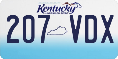 KY license plate 207VDX