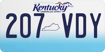 KY license plate 207VDY